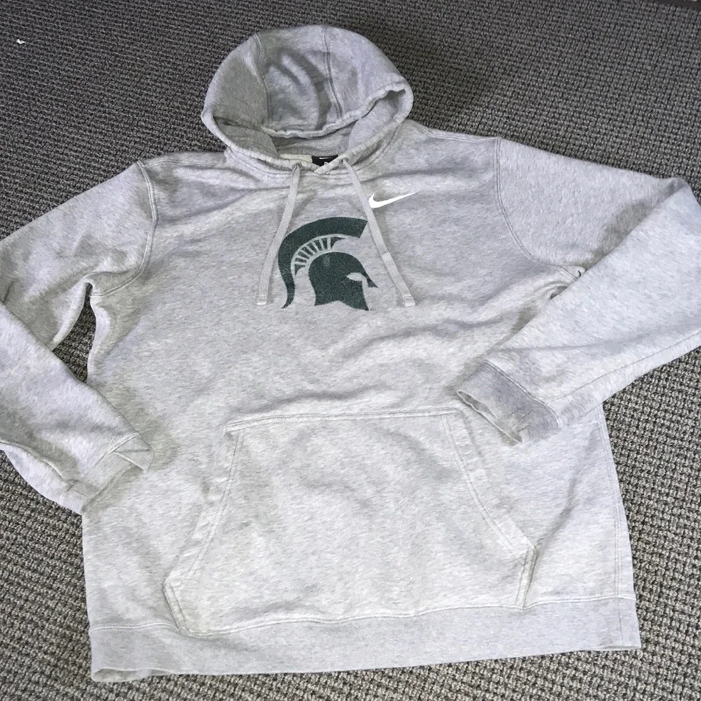 Nike Light Gray Hooded Sweatshirt Michigan State Spartans